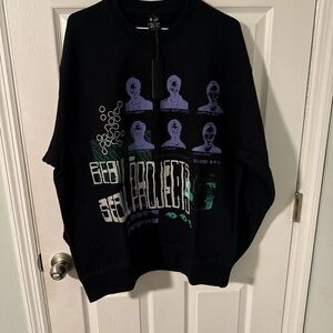 Black Graphic Men Sweater